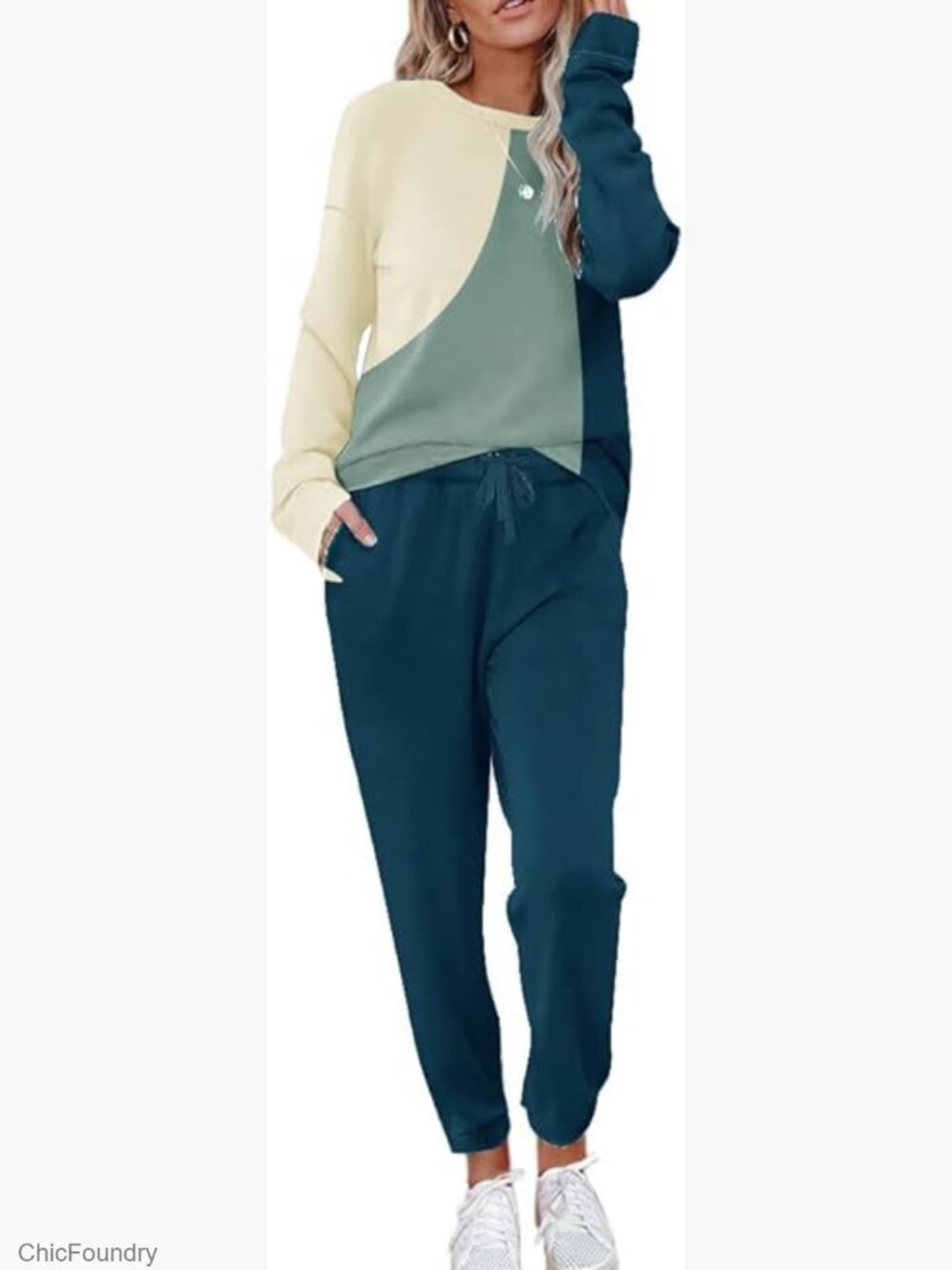 Two Piece Lounge Sets Women Long Sleeve Long Pant Workout Tracksuit